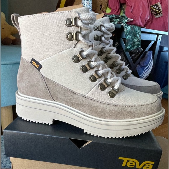 Teva Shoes - Teva midform patchwork Beige and Taupe Ankle Boots